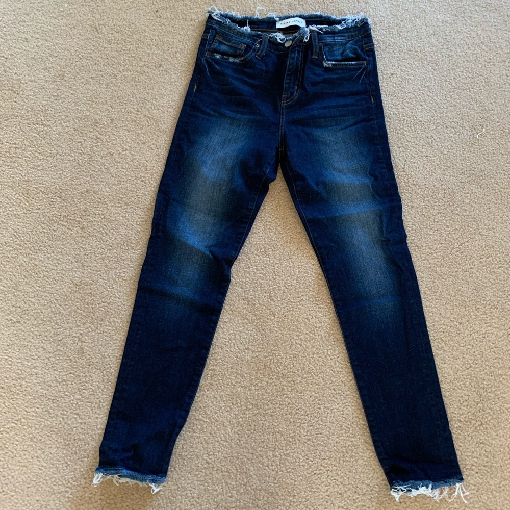 Flying monkey stretch jeans with fringe